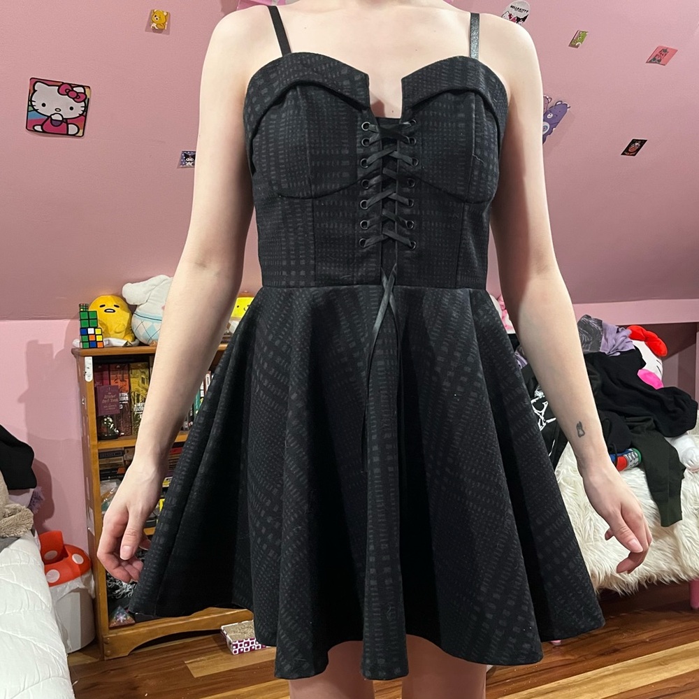 Black Lace-Up Dress